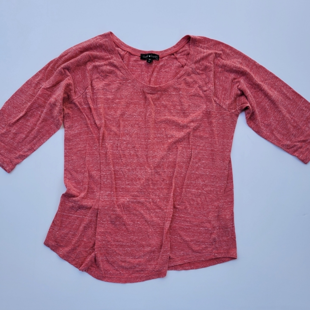 Derek Heart Top - Three Quarter Sleeve - Size 1X